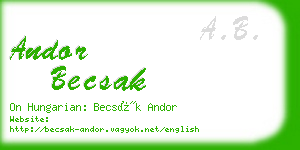 andor becsak business card